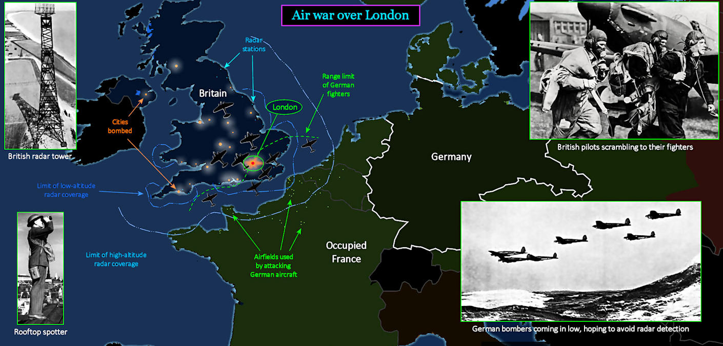 Battle of Britain, 1940 map